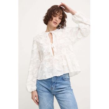 Answear Lab bluza din bumbac femei, culoarea alb, cu imprimeu