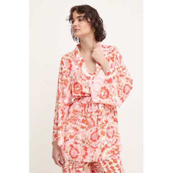 Answear Lab kimono culoarea portocaliu, desfacut, modelator