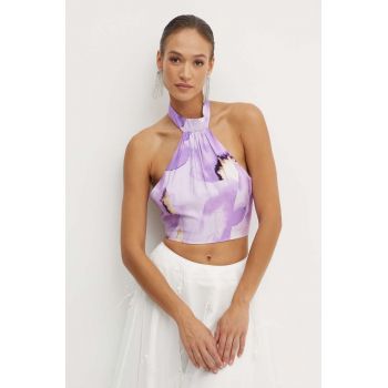 Bardot top ALORA culoarea violet, modelator, 59391TB