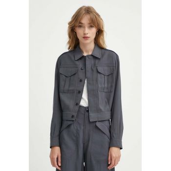 G-Star Raw geaca femei, culoarea gri, de tranzitie, D24583-D522