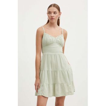 Hollister Co. rochie din in culoarea verde, mini, evazati