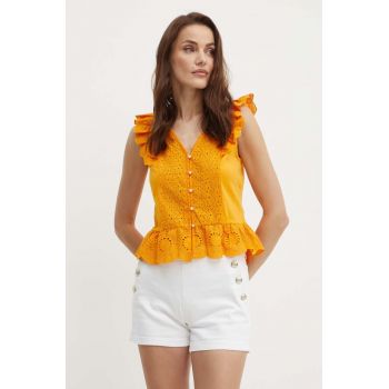 Morgan bluza din bumbac DODAY1 femei, culoarea portocaliu, cu imprimeu, DODAY1