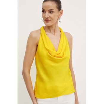 Morgan bluza OSMA femei, culoarea galben, neted, OSMA