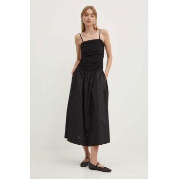 Never Fully Dressed rochie LolaAp culoarea negru, maxi, evazati, NFDDR1404