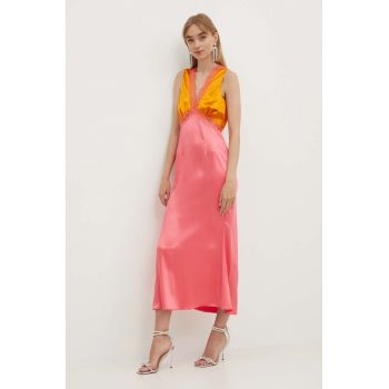 Never Fully Dressed rochie Sleeveless May culoarea roz, maxi, drept, NFDDR1355