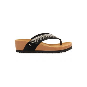 Papuci flip-flop wedge cu strasuri Isnello