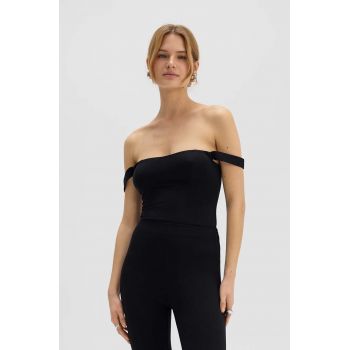 Saint Body body BARDOT BODYSUIT BLACK femei, culoarea negru, neted, SB.548