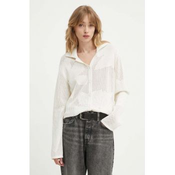 Samsoe Samsoe cardigan din amestec de lana SACONA culoarea bej, F24200034