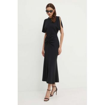 Victoria Beckham rochie culoarea negru, maxi, evazati, 1124WDR005227A