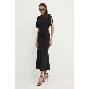 Victoria Beckham rochie culoarea negru, maxi, evazată, 1124WDR005227A
