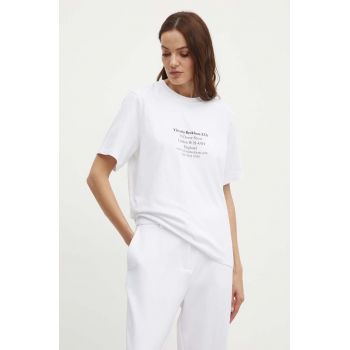 Victoria Beckham tricou din bumbac femei, culoarea alb, 1324JTS005691A