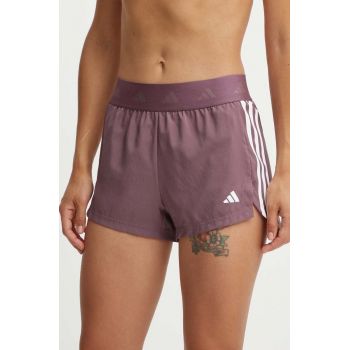 adidas Performance pantaloni scurți de antrenament Hyperglam culoarea violet, cu imprimeu, high waist, IX3220 de firma originali