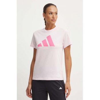 adidas tricou din bumbac femei, culoarea roz, IY8636