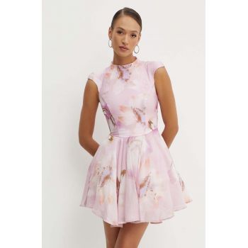 Bardot rochie JOSILYN culoarea roz, mini, evazati, 59370DB