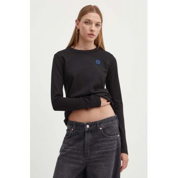 Hugo Blue longsleeve din bumbac culoarea negru, 50520316