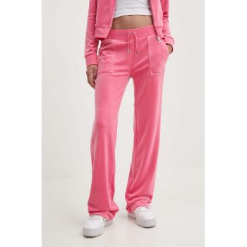 Juicy Couture pantaloni de trening culoarea roz, neted, JCAP180