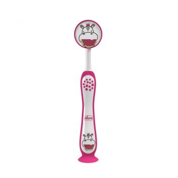 Periuta de dinti Chicco Hippo roz 3-6ani+