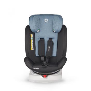 Scaun auto rotativ cu isofix Coccolle Lyra Celestial blue I-size, 40-150 cm, 0-12 ani, omologat R129, Top Tether, Pozitie somn, Protectie impact lateral