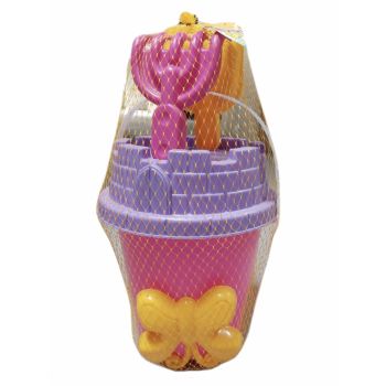 Set 6 jucarii de nisip Medium Bucket Pink  Purple