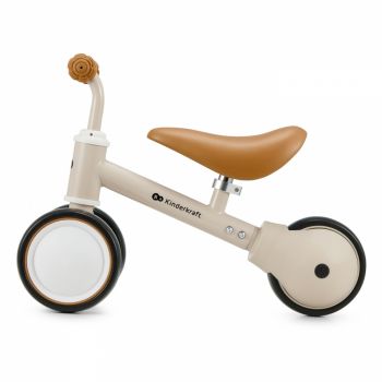 Tricicleta copii de echilibru Kinderkraft Cutie light beige, varsta 1-3 ani, roti din spuma EVA, posibilitatea de reglare a inaltimii scaunului (26-28 cm), sarcina maxima 15 kg