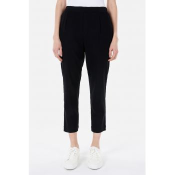 Pantaloni crop cu talie inalta