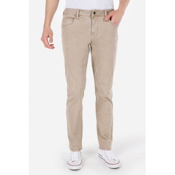 Pantaloni slim fit cu talie medie