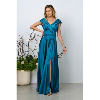 Rochie de ocazie Khalitheea Turcoaz ieftina