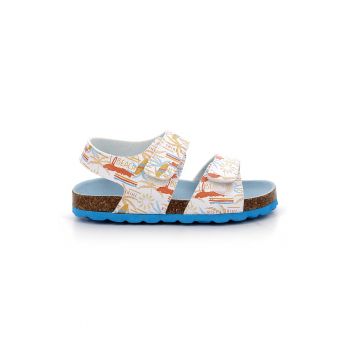 Sandale de piele ecologica cu model si velcro