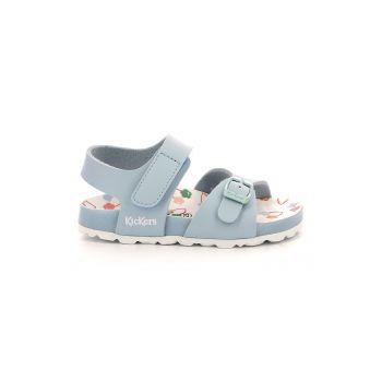 Sandale de piele ecologica cu velcro si catarama