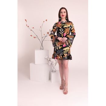 Rochie mini cu imprimeu tropical Victoria