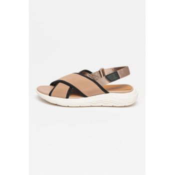 Sandale cu inchidere velcro si talpa wedge Spherica