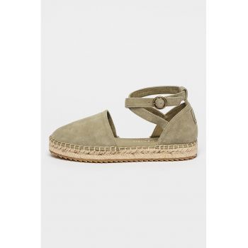 Sandale-espadrile de piele intoarsa