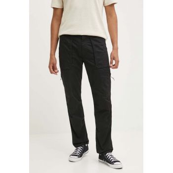 Hollister Co. pantaloni barbati, culoarea negru, drept