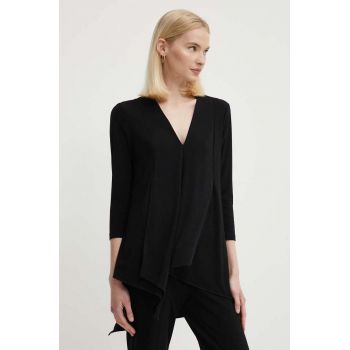 Joseph Ribkoff bluza femei, culoarea negru, neted, 161066