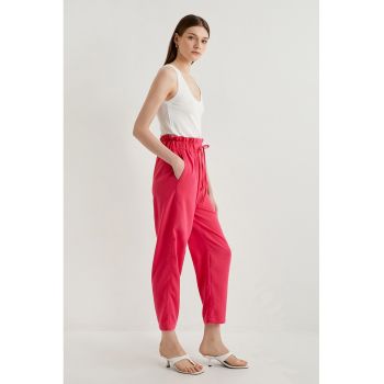 Pantaloni cu talie inalta si snururi