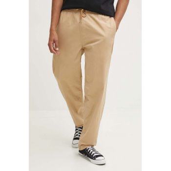 Tommy Jeans pantaloni barbati, culoarea bej, drept, DM0DM18937