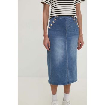Answear Lab fustă din denim midi, dreaptă