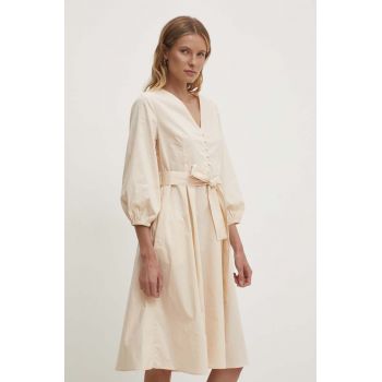 Answear Lab rochie din bumbac culoarea bej, mini, evazati