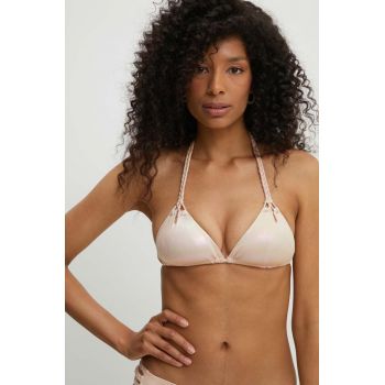 Answear Lab sutien de baie culoarea bej, cupa usor rigidizata