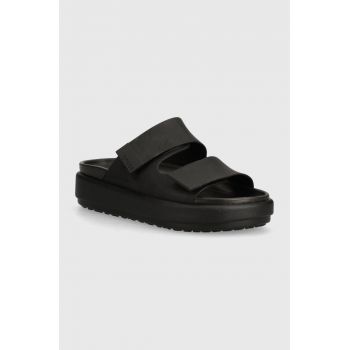 Crocs papuci Brooklyn Luxe Sandal femei, culoarea negru, cu platforma, 209586.060