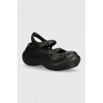 Crocs sandale Phaedra femei, culoarea negru, cu platforma, 209560