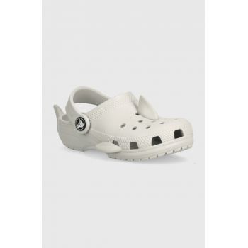 Crocs slapi copii Classic IAM Shark Clog culoarea gri