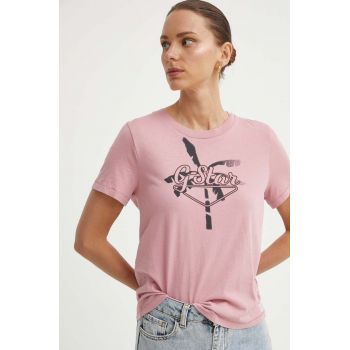 G-Star Raw tricou din bumbac femei, culoarea roz, D24595-4107