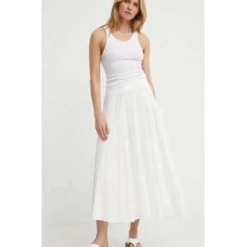 Résumé fusta din bumbac BuranoRS Skirt culoarea alb, midi, evazati, 121861183