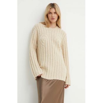 By Malene Birger pulover de lana CIRRA femei, culoarea bej, călduros, Q72457001