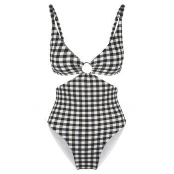 Costum de baie intreg cu model in carouri 31379