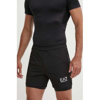 EA7 Emporio Armani pantaloni scurți de antrenament culoarea negru, PNBXZ.8NPS09