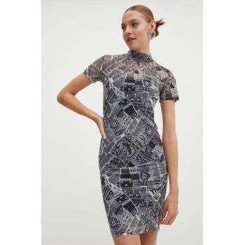 Hugo Blue rochie culoarea gri, mini, mulata, 50520114