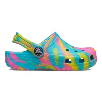 Saboti Crocs Classic Toddler Marbled Clog Multicolor  - Digital Aqua/Multi ieftini
