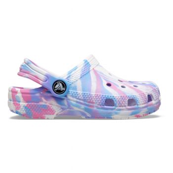 Saboti Crocs Classic Toddler Marbled Clog Multicolor - White/Pink